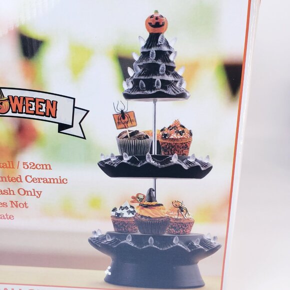 Mr. Halloween 3 Tier Halloween Christmas Pumpkin Tree Treat Server Stand Black - Picture 3 of 4